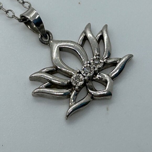 925 Jewelry - 925 Sterling Silver Lotus Blossom Pendant Necklace Dainty Spiritual Minimalist